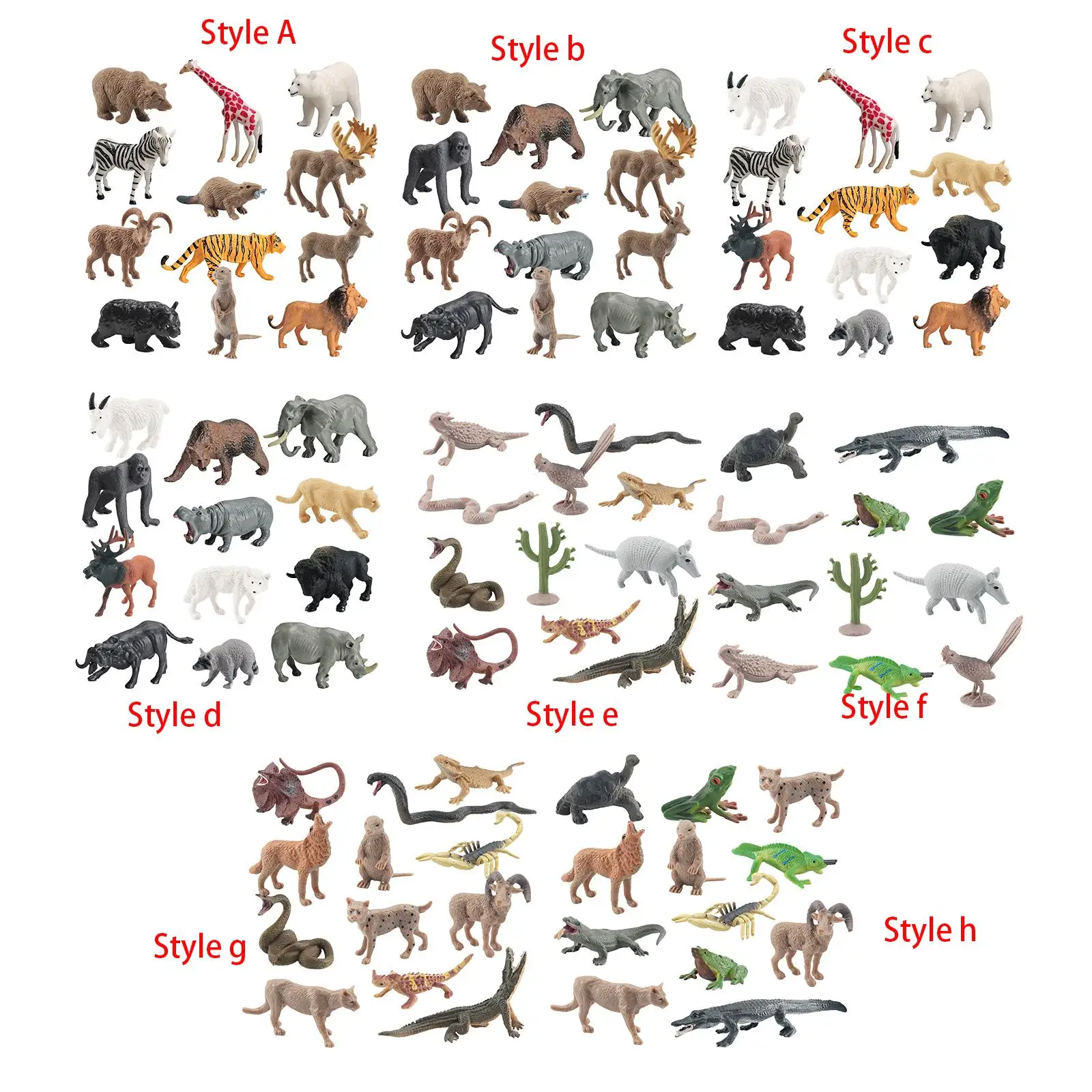 12x Mini animali della fauna selvatica figurine Set collezioni della giungla realistico per regalo di compleanno Cake Topper Holiday Party Favors Kids