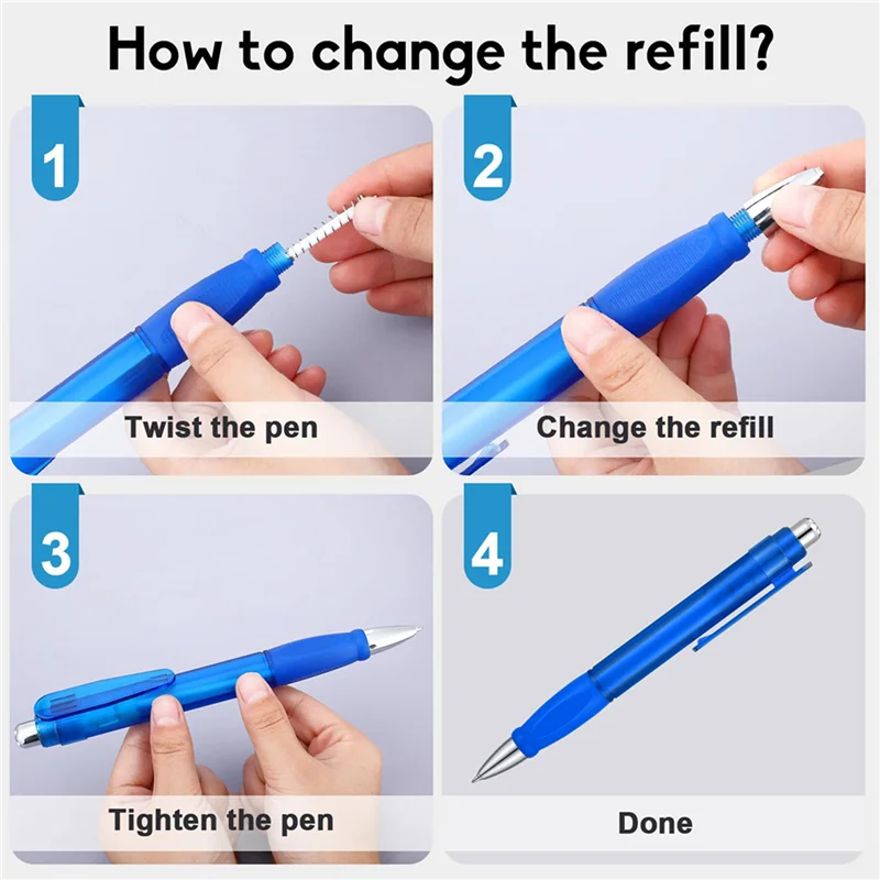 

12 Pcs Big Pens Jumbo Pen Bulk With Refills Extra Large Ballpoint Pens Black Ink Fat Pens Giant Pen Oversize Retractable
