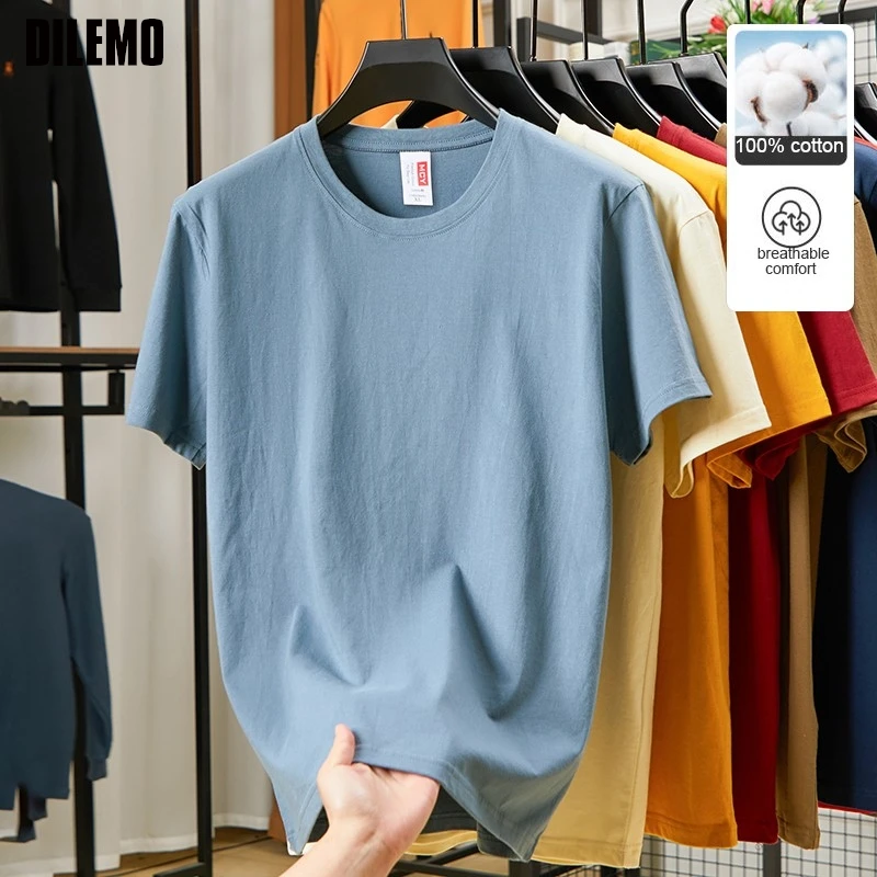 

100 % Cotton Top Quality New Summer Tops Soft t Shirt For Men Brand Fashion Short Sleeve Plain Simple Casual Mens Clothes 2025