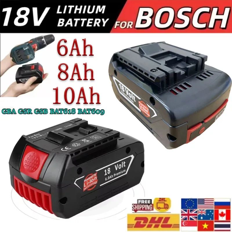 

100% оригинальная литий-ионная аккумуляторная батарея 18 В 10 Ач для портативной резервной батареи Bosch 18 В 10,0 А BAT609