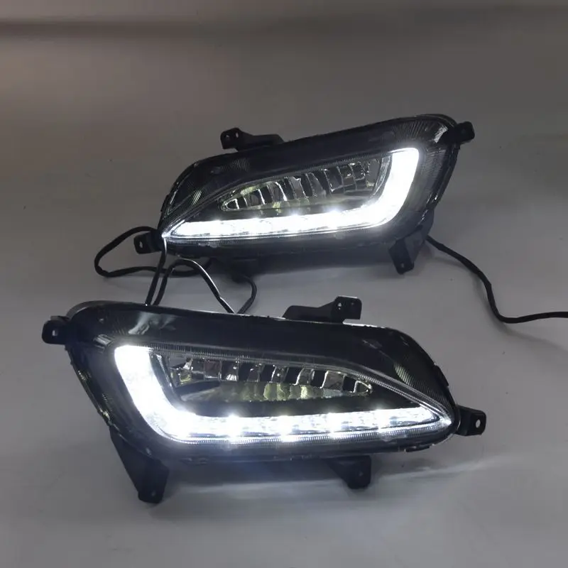 

SAAR Подходит для Hyundai Dedicated New Tucson Светодиодные дневные ходовые огни Модифицированные передние противотуманные фары