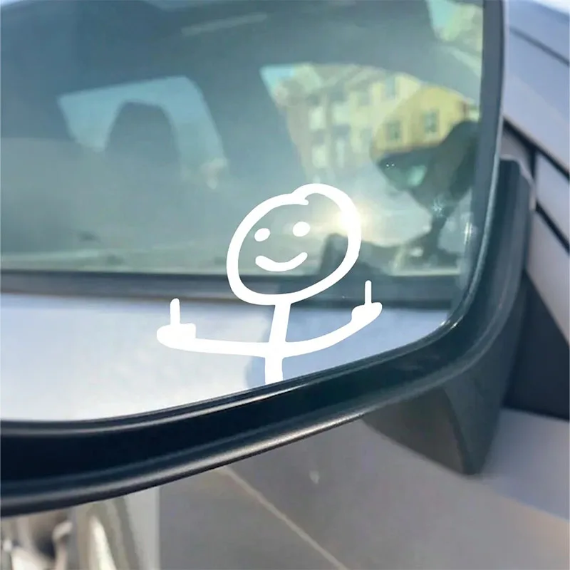 2 ملصق سيارة كرتوني مبتسم - فينيل مقاوم للماء والأشعة فوق البنفسجية، سهل التقشير وخالي من البقايا. مناسبة للنوافذ/الجسم #4