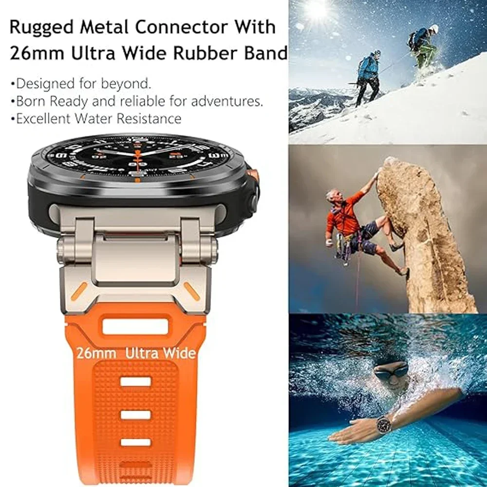 المطاط الرجال حزام لسامسونج غالاكسي 8 44 مللي متر 40 مللي متر 8 الكلاسيكية 46 مللي متر الفاخرة الرياضة الفرقة ل غالاكسي الترا 2025 2024 حزام الساعات سوار