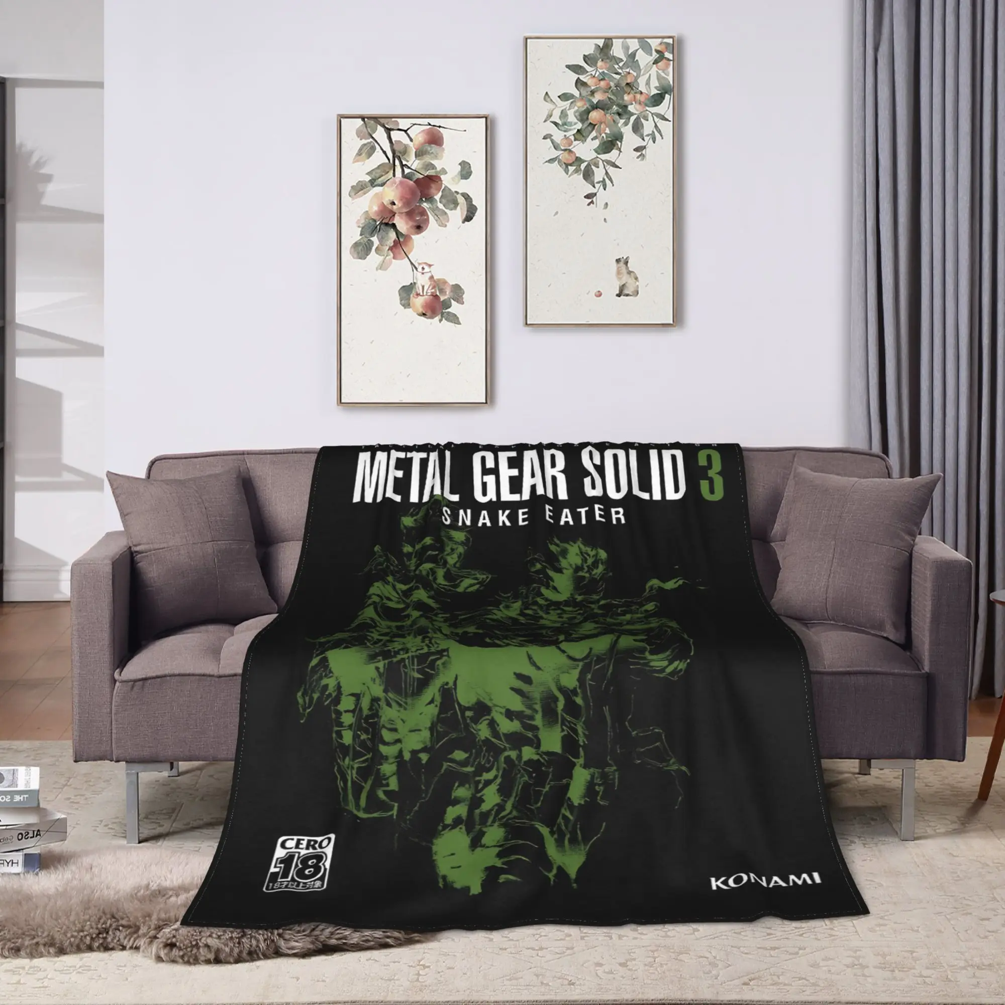 Metal Gear Solid Game  Blanket  Super Warm Print Plush Throw Blanket For Outdoor Travel Flannel Bedspread Bed Cover