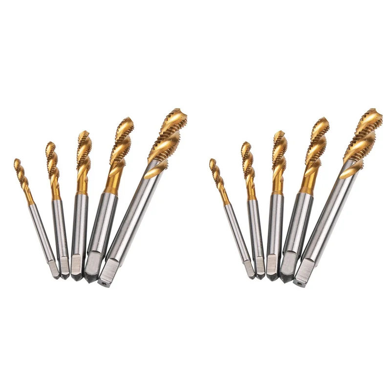 

【Superdeals】Spiral Pointed Taps Tapping Thread Forming Tap Hss 10Pc Metric Spiral Fluted Machine Screw Tap M3 M4 M5 M6 M8