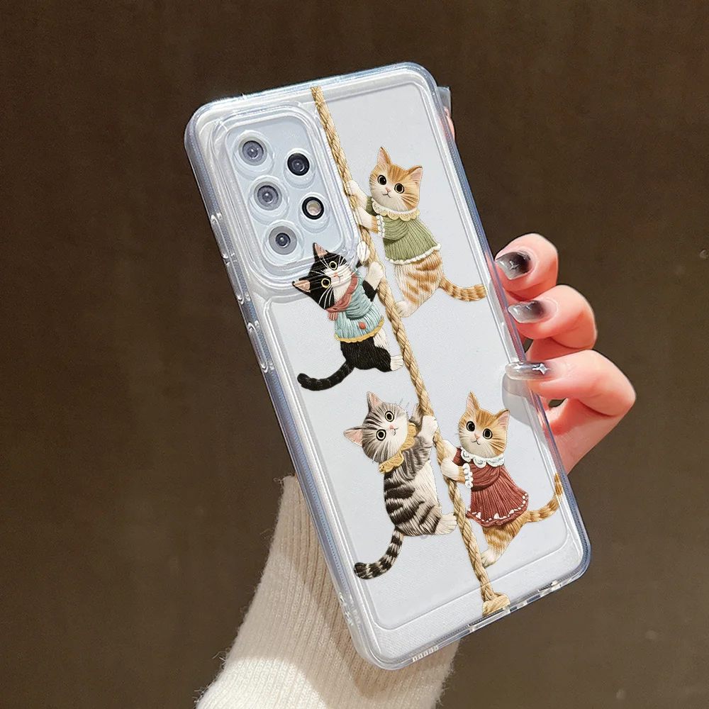Cut Cat Silicone Phone Case For Samsung S26 Ultra S25 Ultra S25 S26 S24 FE 5G S22 S21 S20 Plus S23 FE 5G Cover Funda Shockproof - view 2
