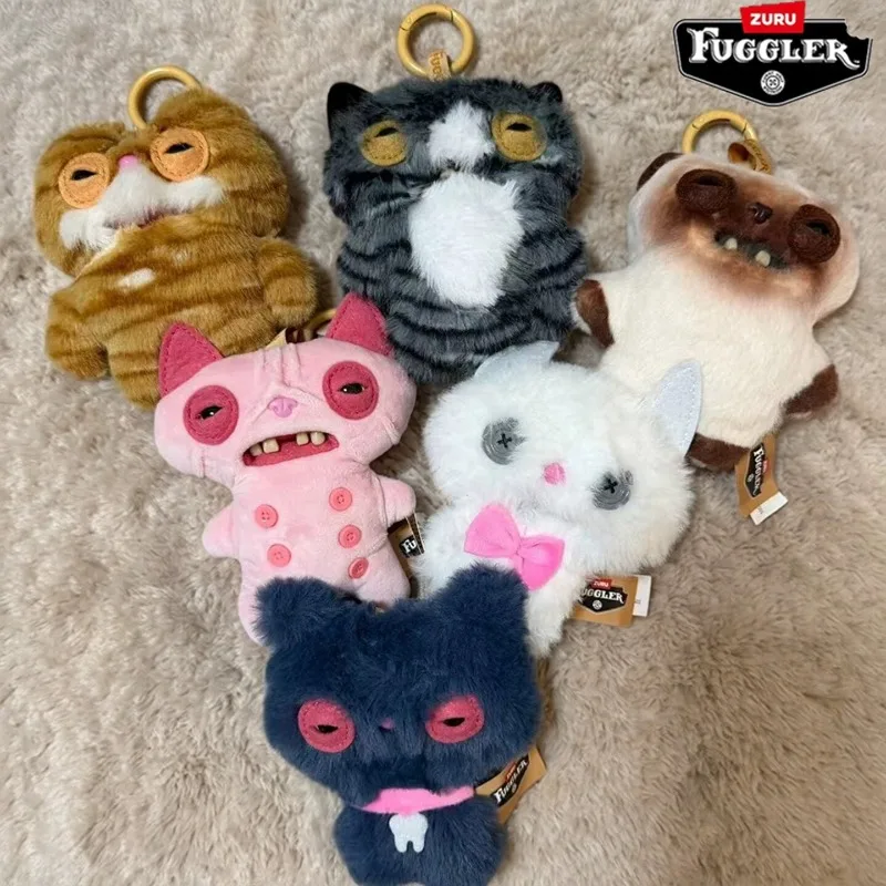 

Fuggler Alley Cats Plush Doll Pendant Blind Box Ugly Kawaii Teeth Monster Keychain Mystery Box Backpack Key Ring Friend Gifts