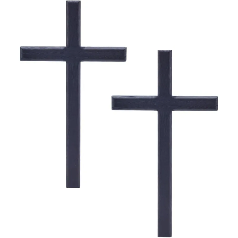 

2Pcs Wood Wall Cross Black Wall Hanging Wooden Cross Holy Walls Mounted Crosses Decoration Gatholic Crucifix Walls Crosses