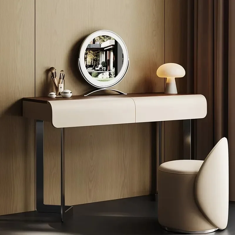 Nordic Portable Wood Vanity Table Chair White Small Drawers Bedroom Dressers Makeup Desk Mirror Set Penteadeira Furniture Home