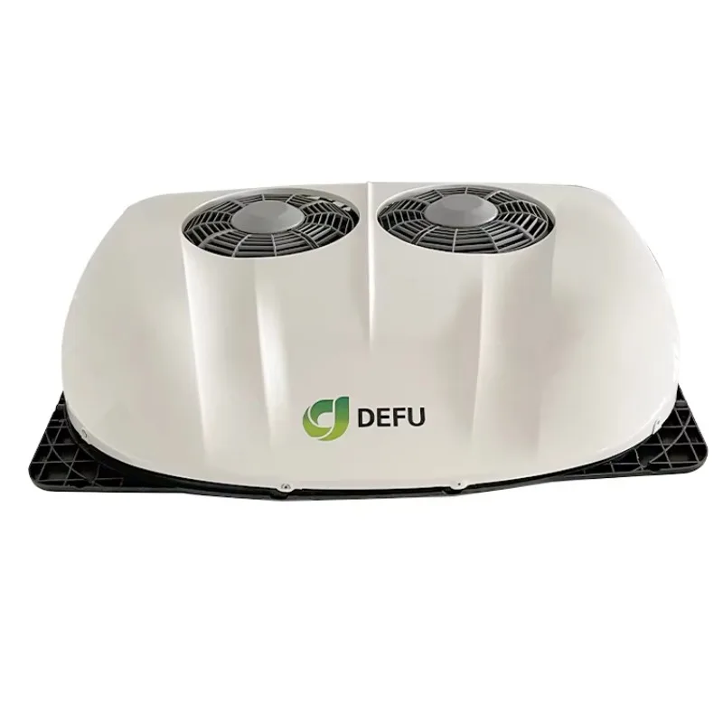 High Cooling Capacity Double Fan 800w Brushless Motor Fan Light 12v 24v Parking Air Conditioner For Truck RV Camper Van