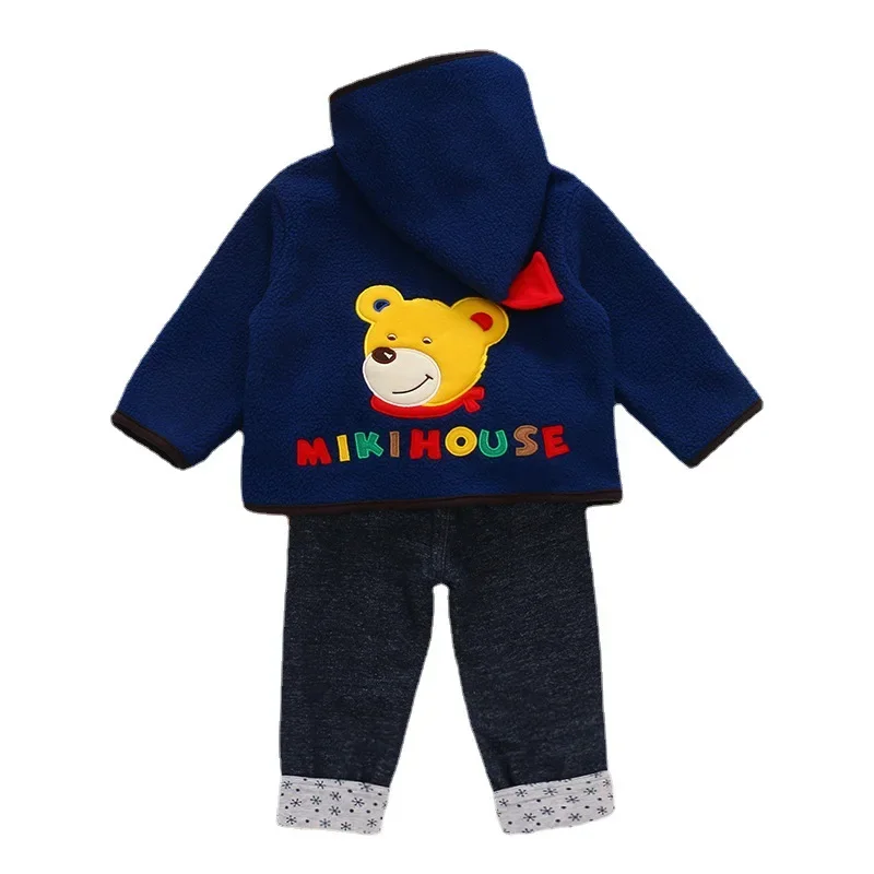Winter Jacket Boys Clothes Baby Girl 2022 Cartoon Grandpa Bear Polar Fleece Magic Hooded Coat One Piece 2-8Y