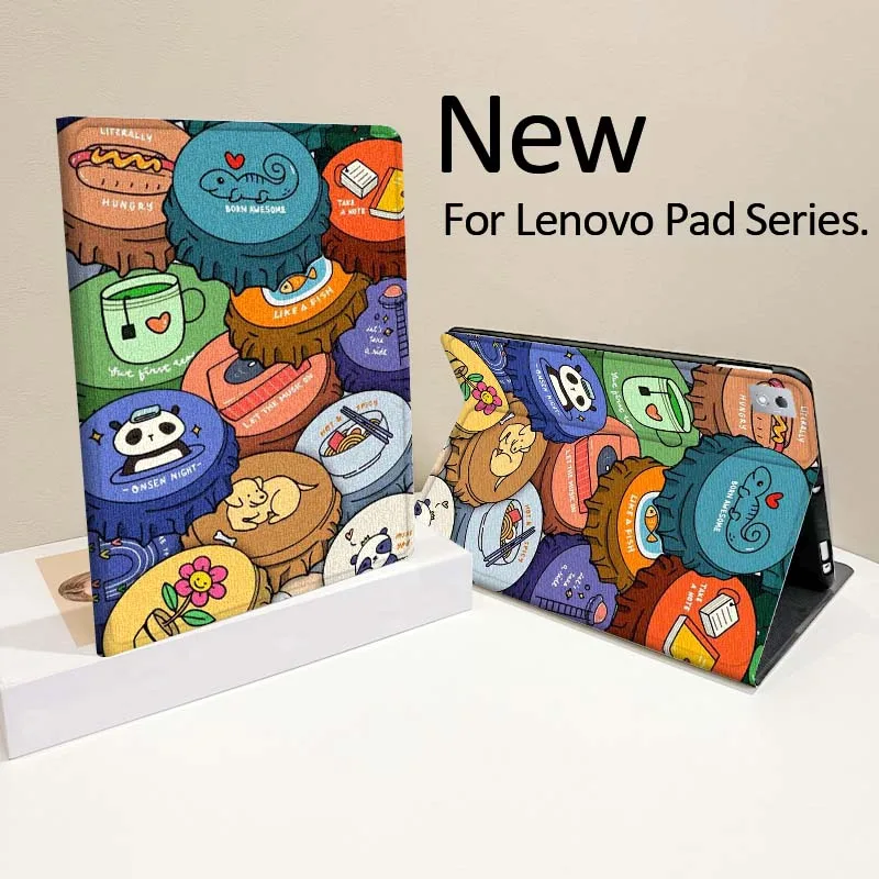 

Bottle Cap Creative Pattern Case For Lenovo Pad Tab Legion Xiaoxin Y900 Y700 K10 M10 P11 3rd Pro GT Plus Gen Cover Tablet