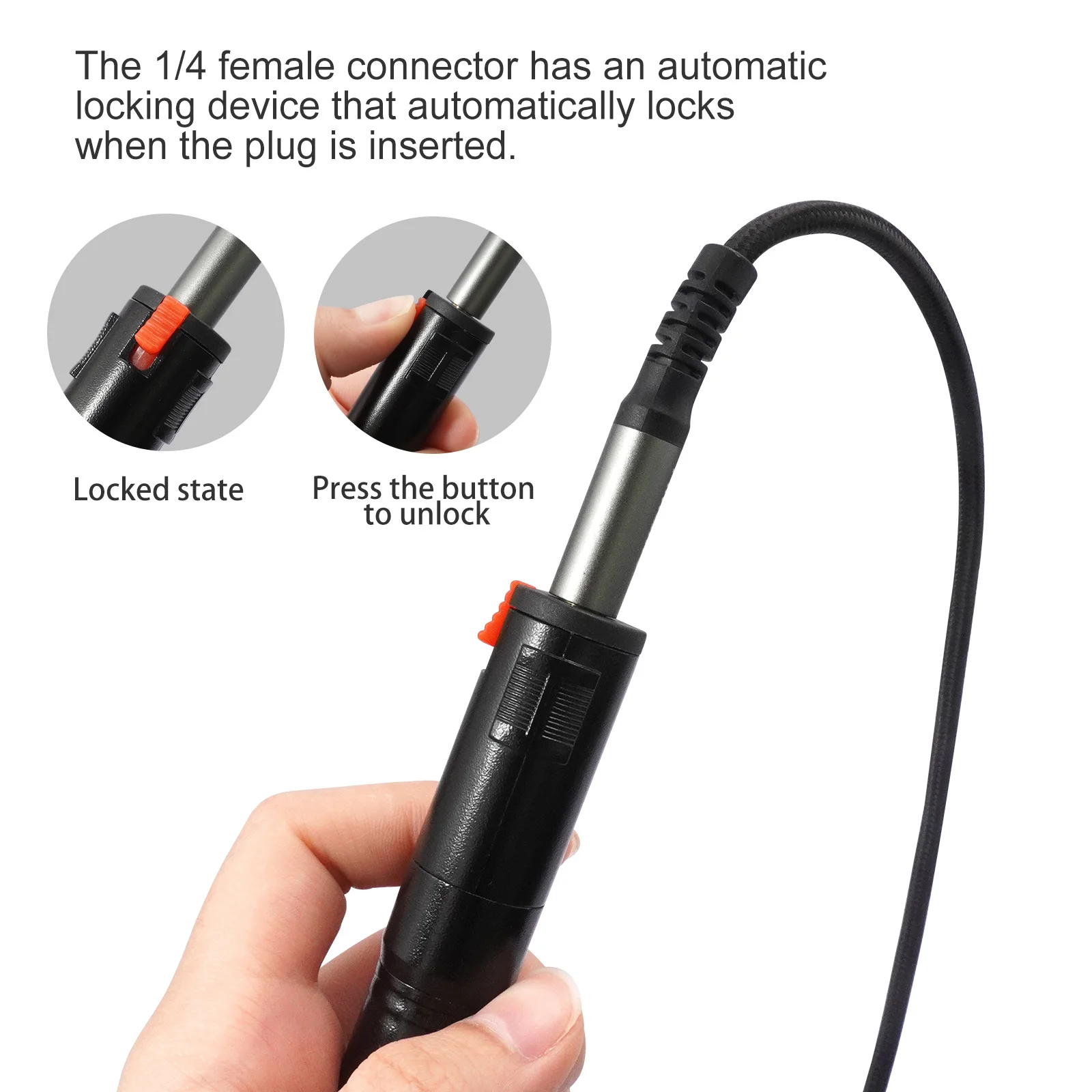 1/4 TRS Female To 3Pin XLR Male Zinc Alloy Connector Lockable Audio Cable Mic Cord Adapter Plug for Mixer Microphone Amplifier