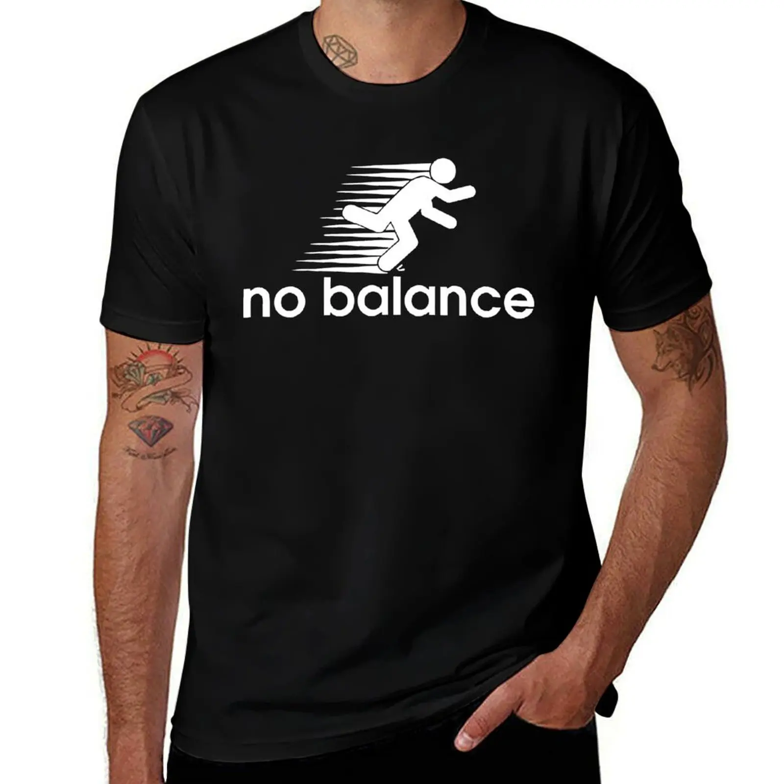 No Balance Funny Running Motivation Success T-Shirt Basic Simple Casual Short Sleeve Tee