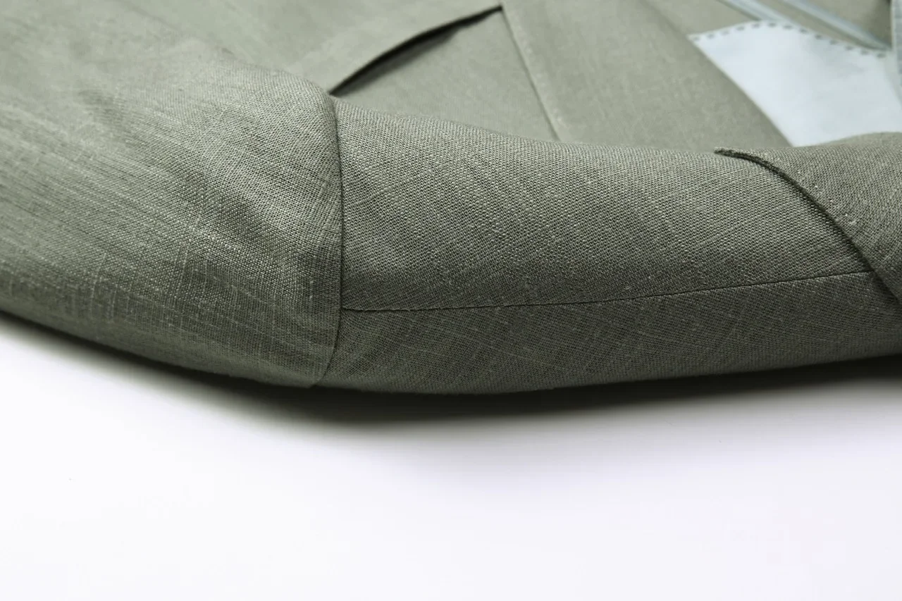 Herren Leinen Blazer Leichte Sommerjacke Unstrukturiert Smart Casual Atmungsaktiv Kühlend Lyocell Resort Stil Stiller Luxus Eleganter Mantel Sonnenschutz Urlaub Strand Viskose Mischung Oberbekleidung Büro Reise Freizei – Detail 26