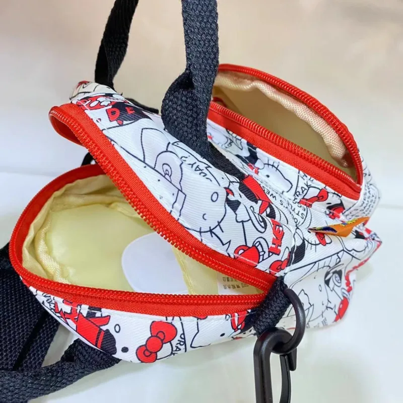 Sanrio Hello Kitty Kuromi urocza torba kobiety drukują saszetka biodrowa modne torby podróżnicze na suwak na płótnie Crossbody saszetki