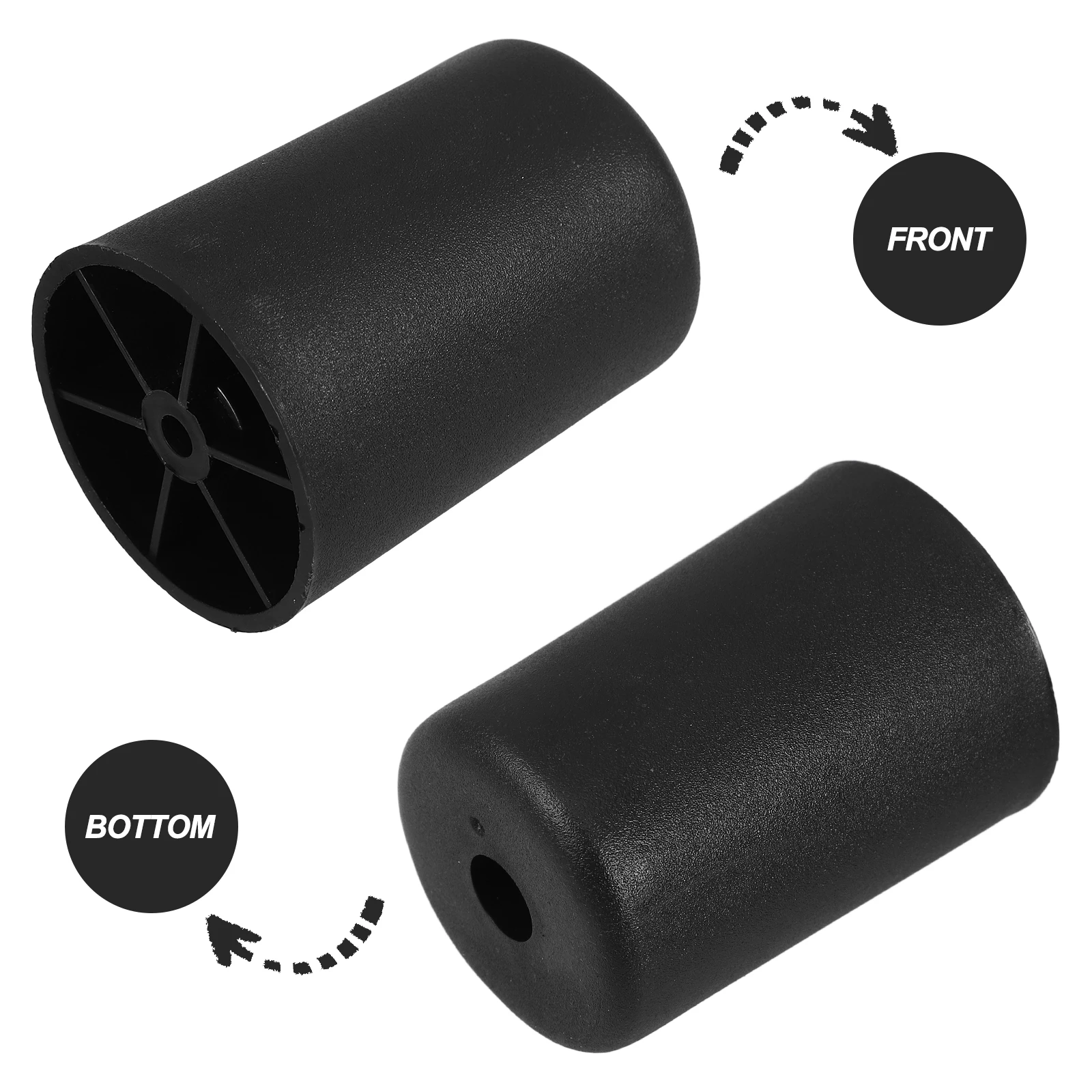 

4pcs Black Plastic Sofa 7.8Cm Round Tapered Replacement Furniture Legs Durable Adjustable Cabinet Bench Bed Frame Support Legs