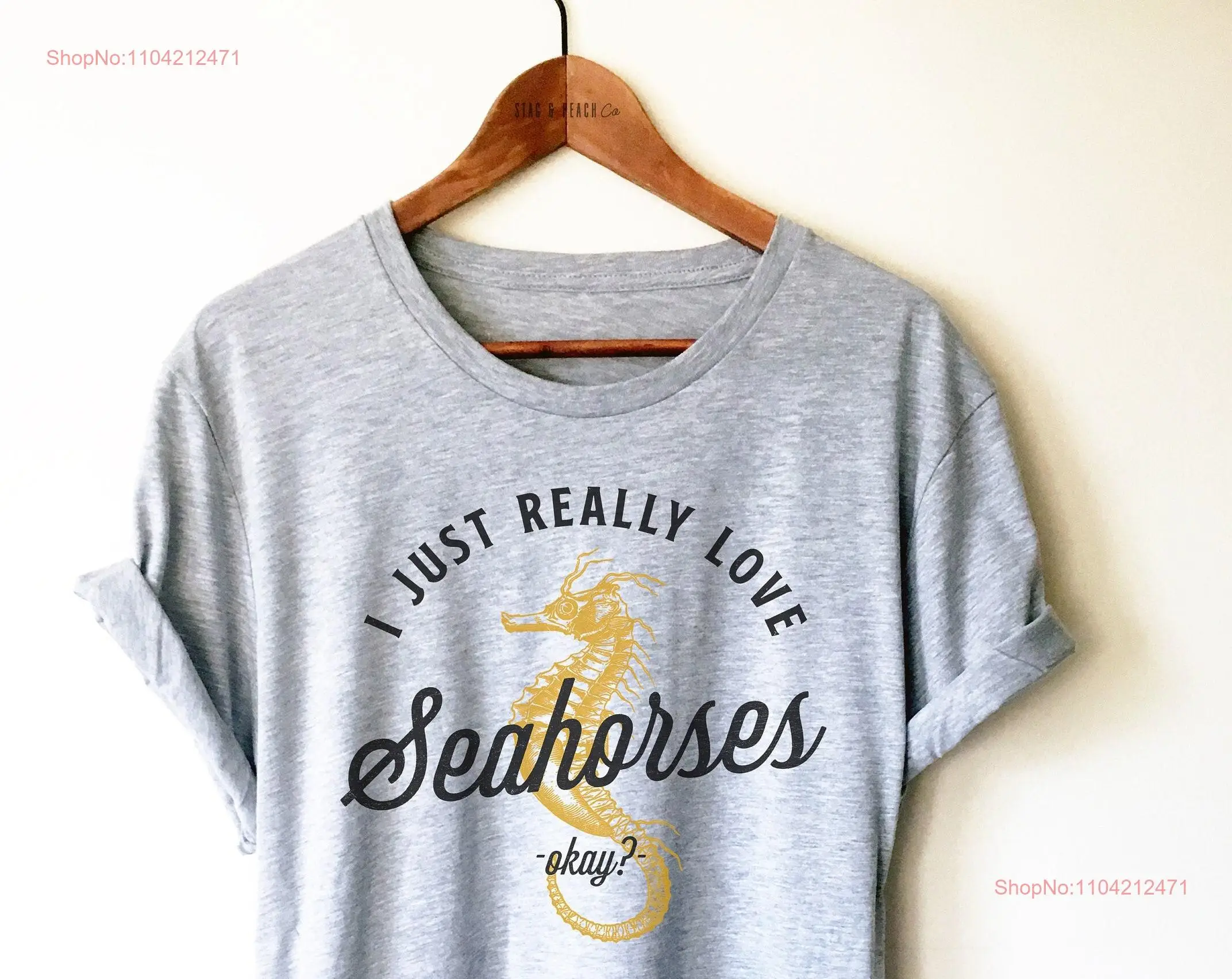 Seahorse T Shirt Marine BiologisT Lover Love Seahorses long or short sleeves