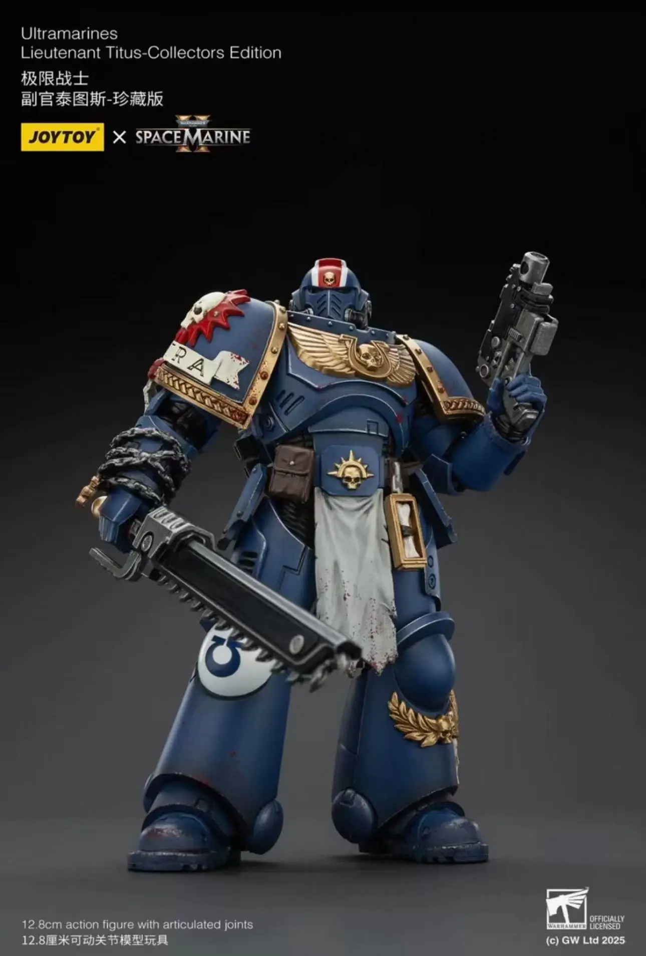 

JOYTOY Warhammer40K 1/18 Space Marines Action Figure Ultramarines Lieutenant Titus Collectors Edition Figures Toys