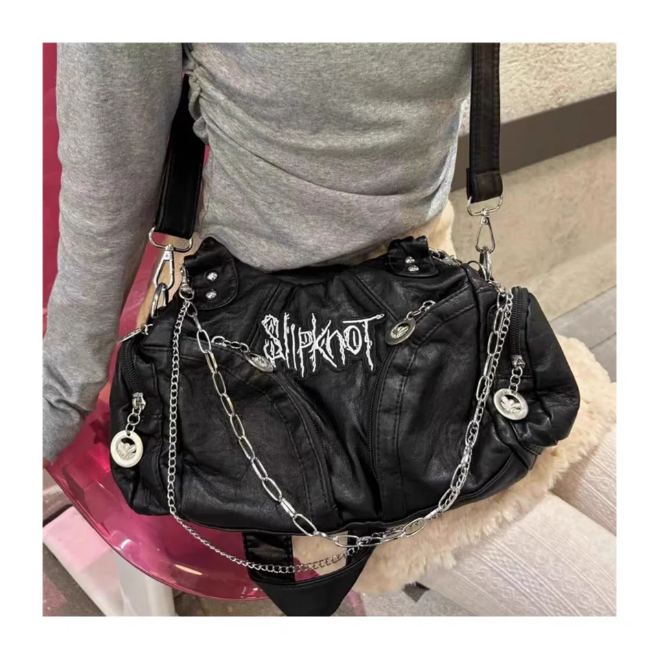 Women Y2k Grunge Shoulder Bag Commuter Vintage Motor Punk Handbags