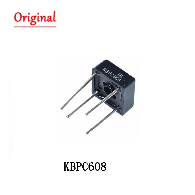 10PCS KBPC608 KBPC-608 6A 800V Single Phases Diode 4pin bridge rectifier new and original IC