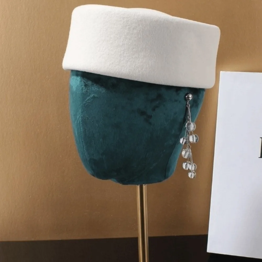 جديد الصلب الأعلى ورأى الصوف القبعات مقعر الأعلى البريطانية الرجعية خمر قبعات فيدوراس الزفاف الفاسناتور القبعات الأحداث الرسمية #3