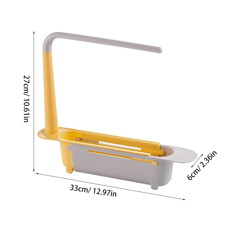 

Telescopic Sink Rack Kitchen ganizer Dish Drying PP Shelving Storage Baby Telescopic Sponge Holder Shelf