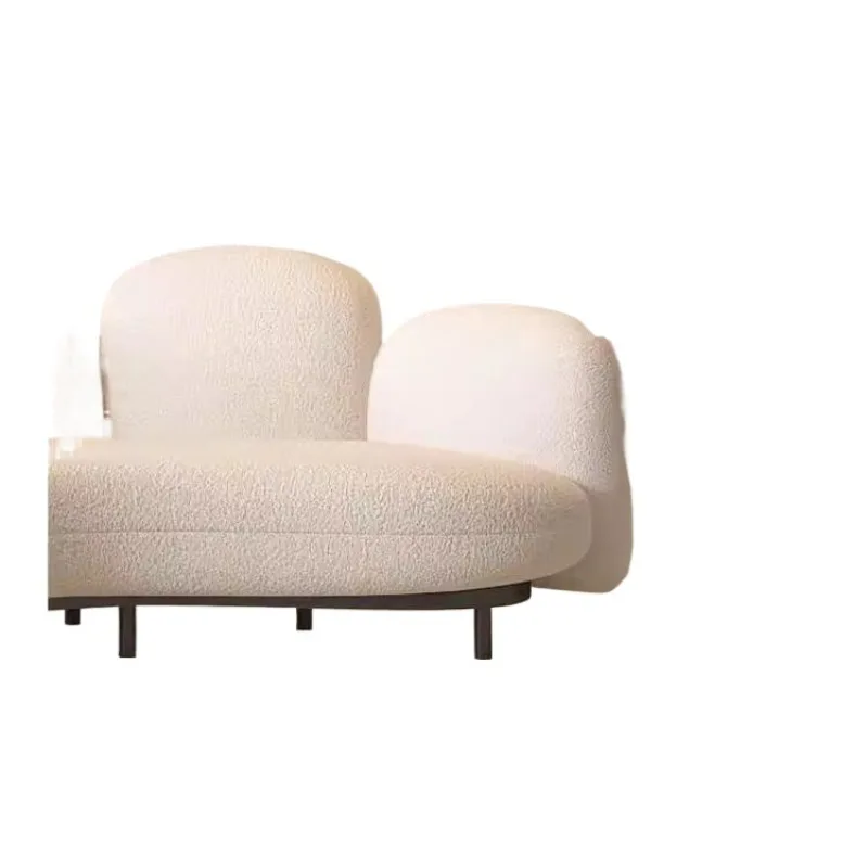 Sofa furniture Nordic design, curved lamb wool small apartment balcony modern