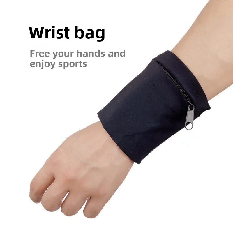 Picture 7: Zipper Running Bags Lightweight Wrist Wallet Pouch for Phone Key Card Sweatband Gym Fitness Sports Cycling Wristband Arm Bag