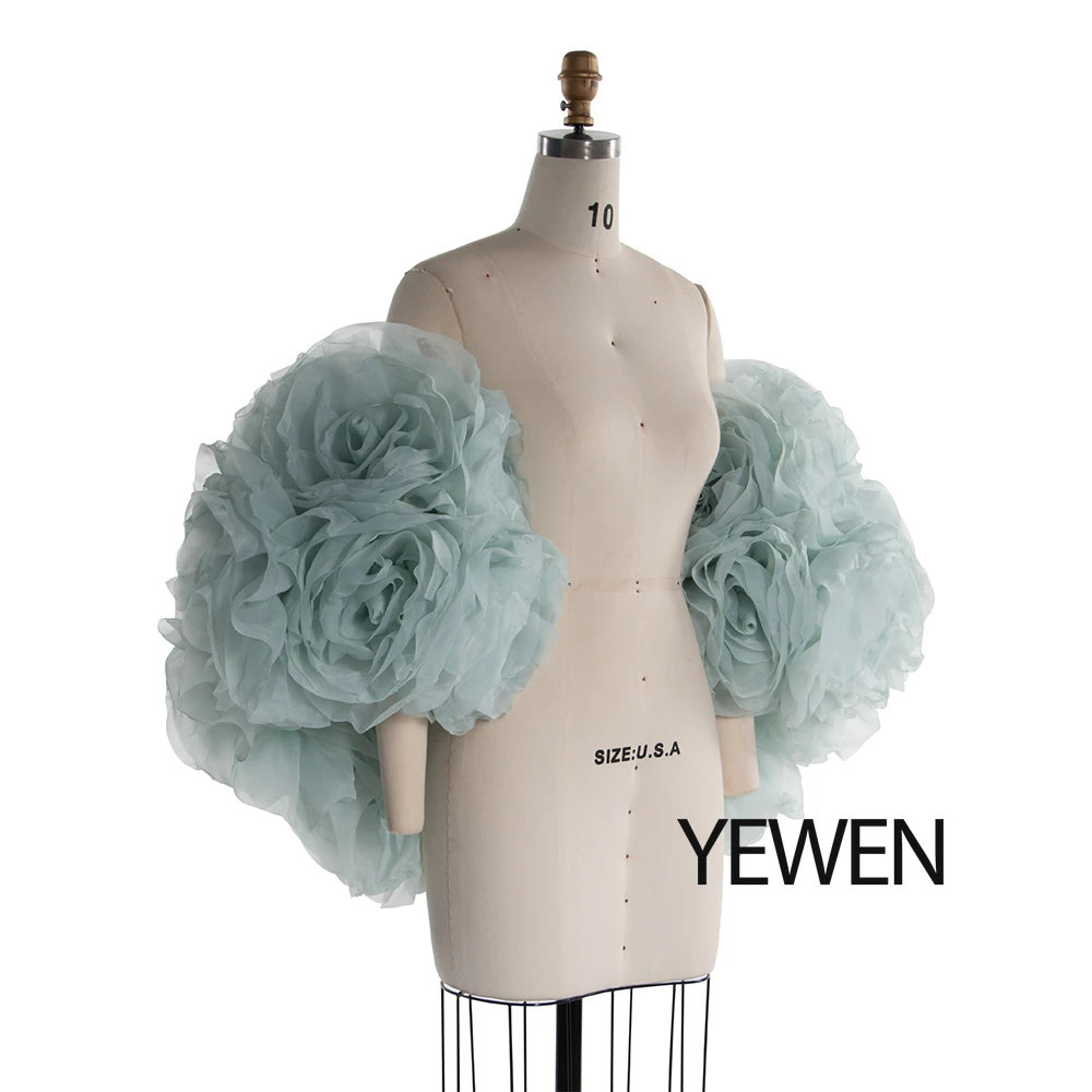 Magnifique châle Floral 3D fait à la main, Cape de photographie, couverture de mariée pour séance photo d'anniversaire ​   Accessoires YW250040-1