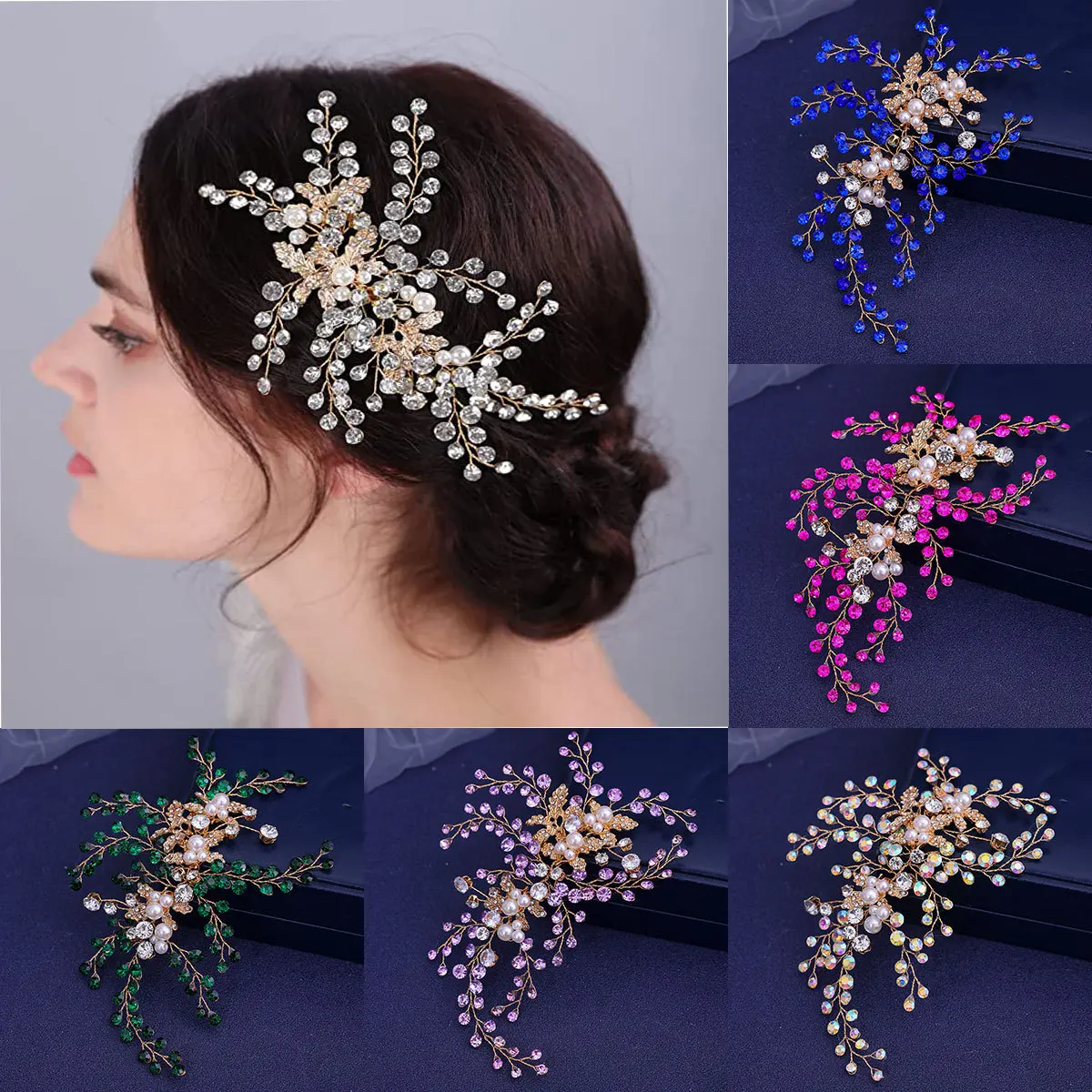 Fashion Rhinestone Headband Bride Headdress for Hair Accessory Women Handmade Headband Bridal Headwear Wedding Headpieces