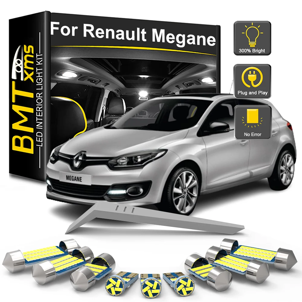 

BMTxms LED Interior Light Bulb Kit For Renault Megane I II III IV 1 2 3 4 1995-2022 Car Dome Reading License Plate Lamp Canbus