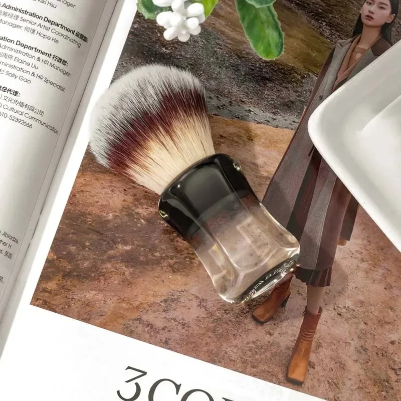 YAQI Robin Synthetic Hair Clear Handle Men Wet Shaving Brush Men Shaving Products