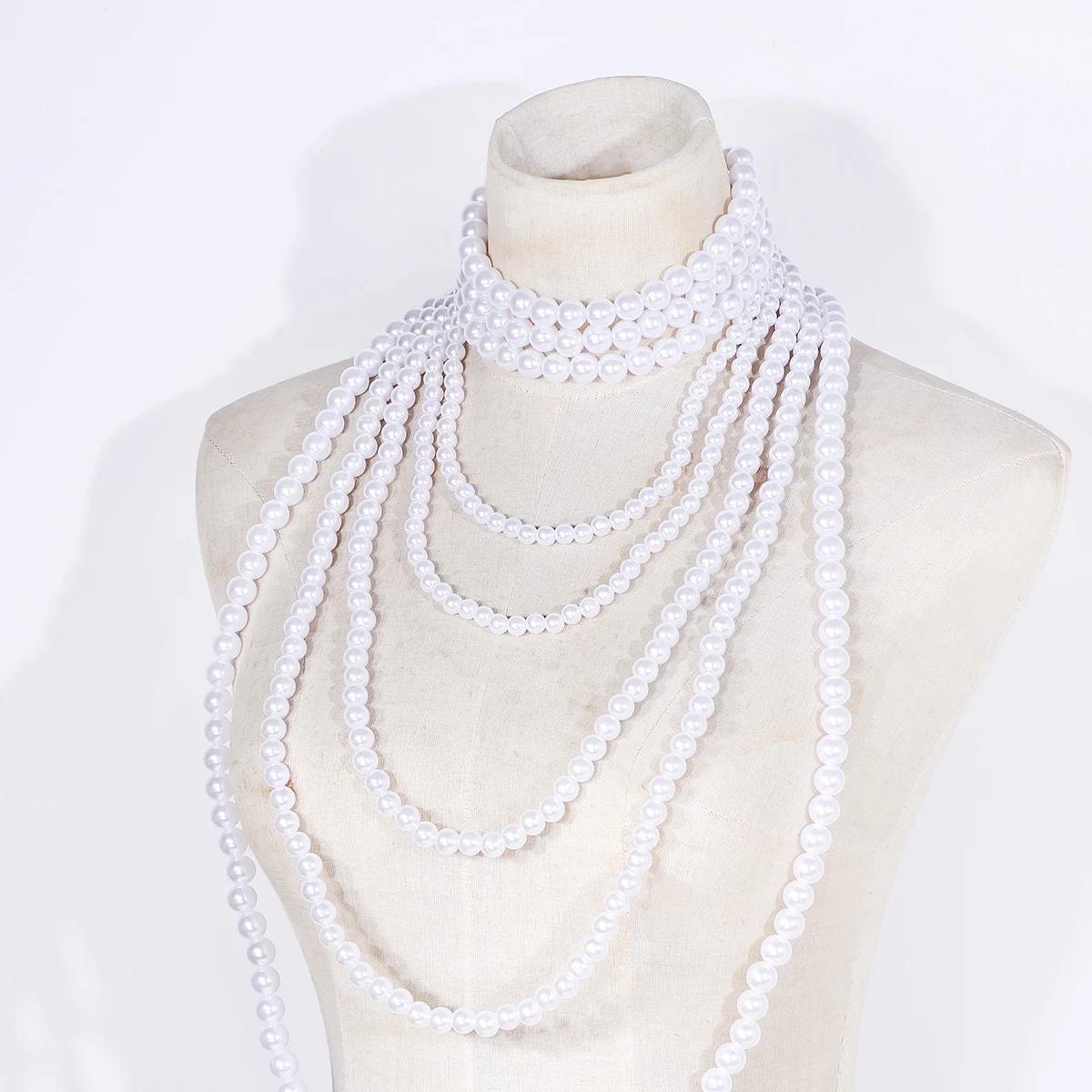 2024 New ZAA Imitation Pearl Choker Necklace for Women Multilayer White Pearls Chains Luxury Banquet Party Jewelry Accessories