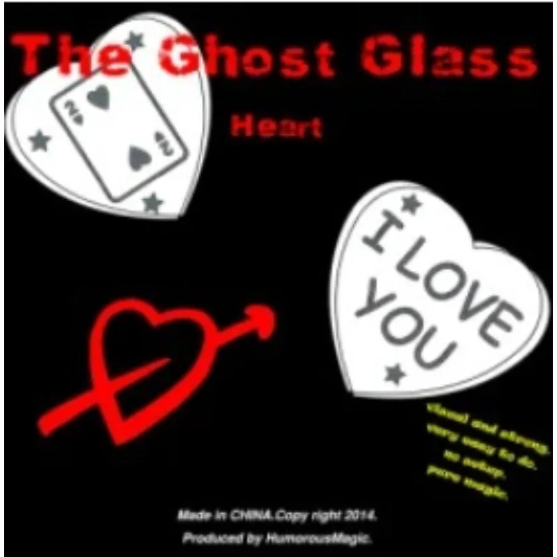 De Ghost Glass Heart Card Goocheltruc Gimmick Gemakkelijk close-up Illusie Goochelaar Rekwisieten