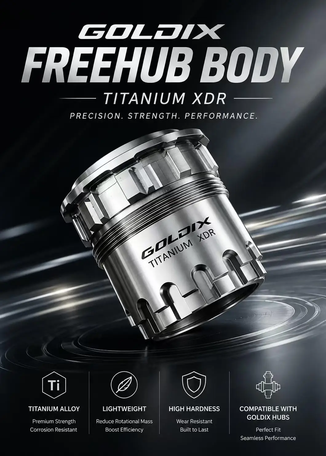 

GOLDIX Titanium Alloy Freehub Body, MTB HG/XD/MS & Road HGR/XDR/MSR Replacement Cassette Driver, Lightweight Durable Fits