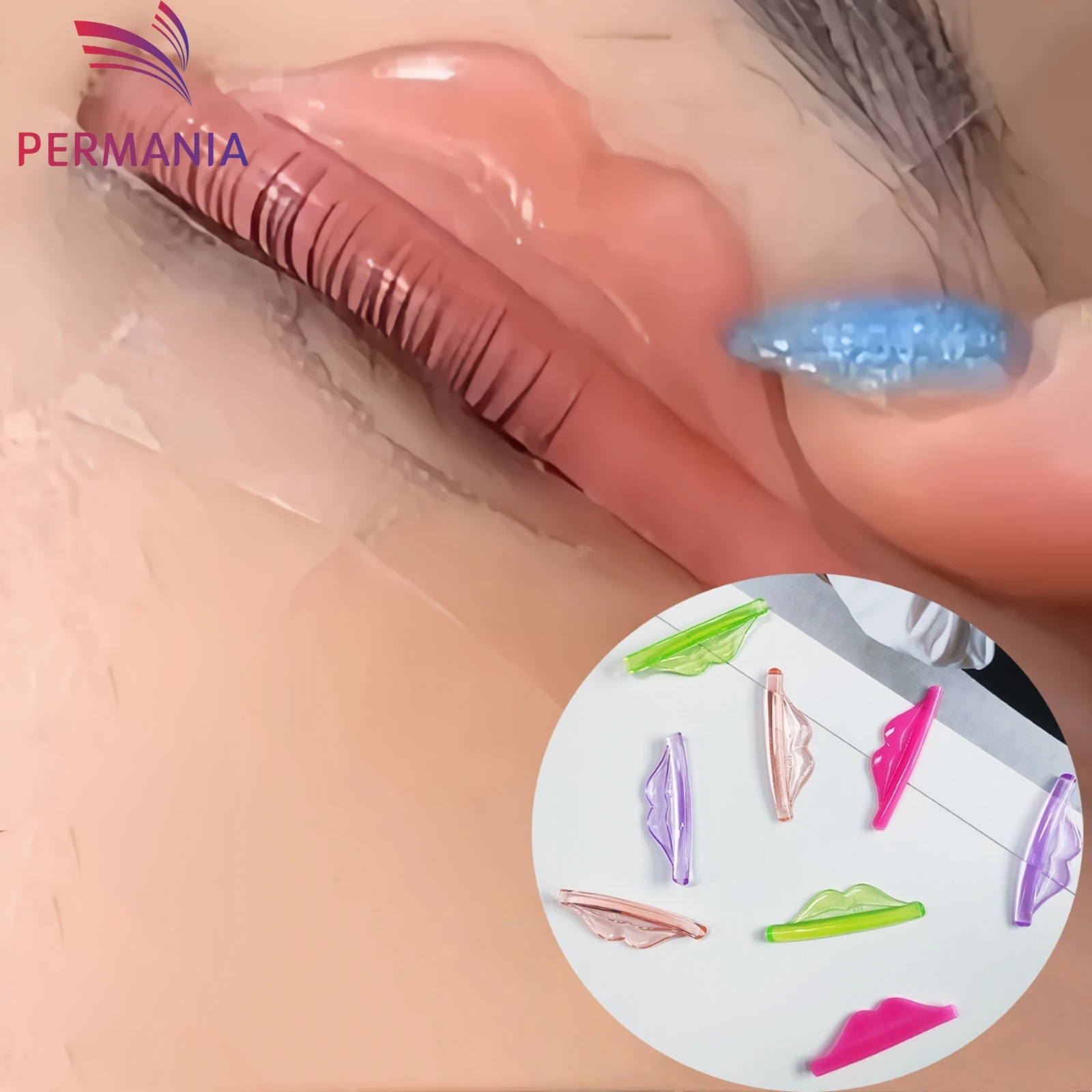 PERMNAIA 4 pares de labios de silicona almohadilla de elevación de pestañas escudo permanente varillas de elevación de pestañas rizador de pestañas 3D accesorios herramienta aplicadora