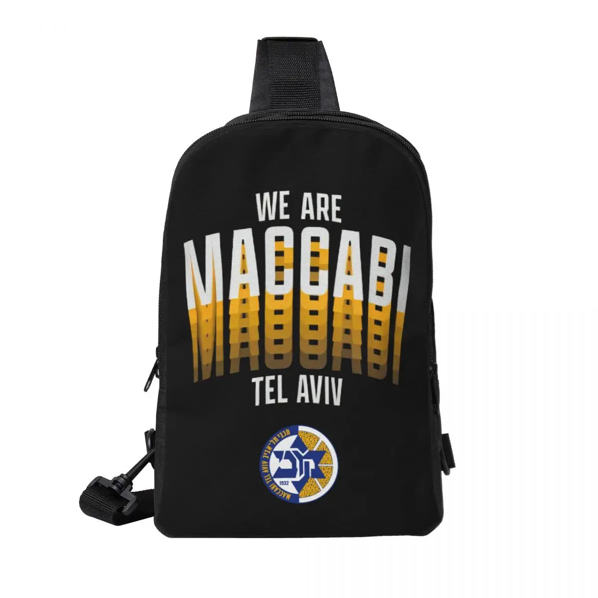 

Maccabi MTA Tel Aviv Basketball Crossbody Sling Backpack Shoulder Sling Chest Bag Adjustable Travel Hiking Daypack Outdoor