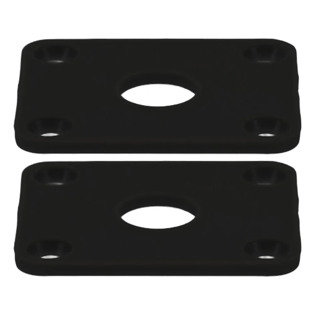 2 Pcs Electric Guitar Control Plate Bottle Jack Base Neck Black Input Output Bass Barrel Socket Cavity