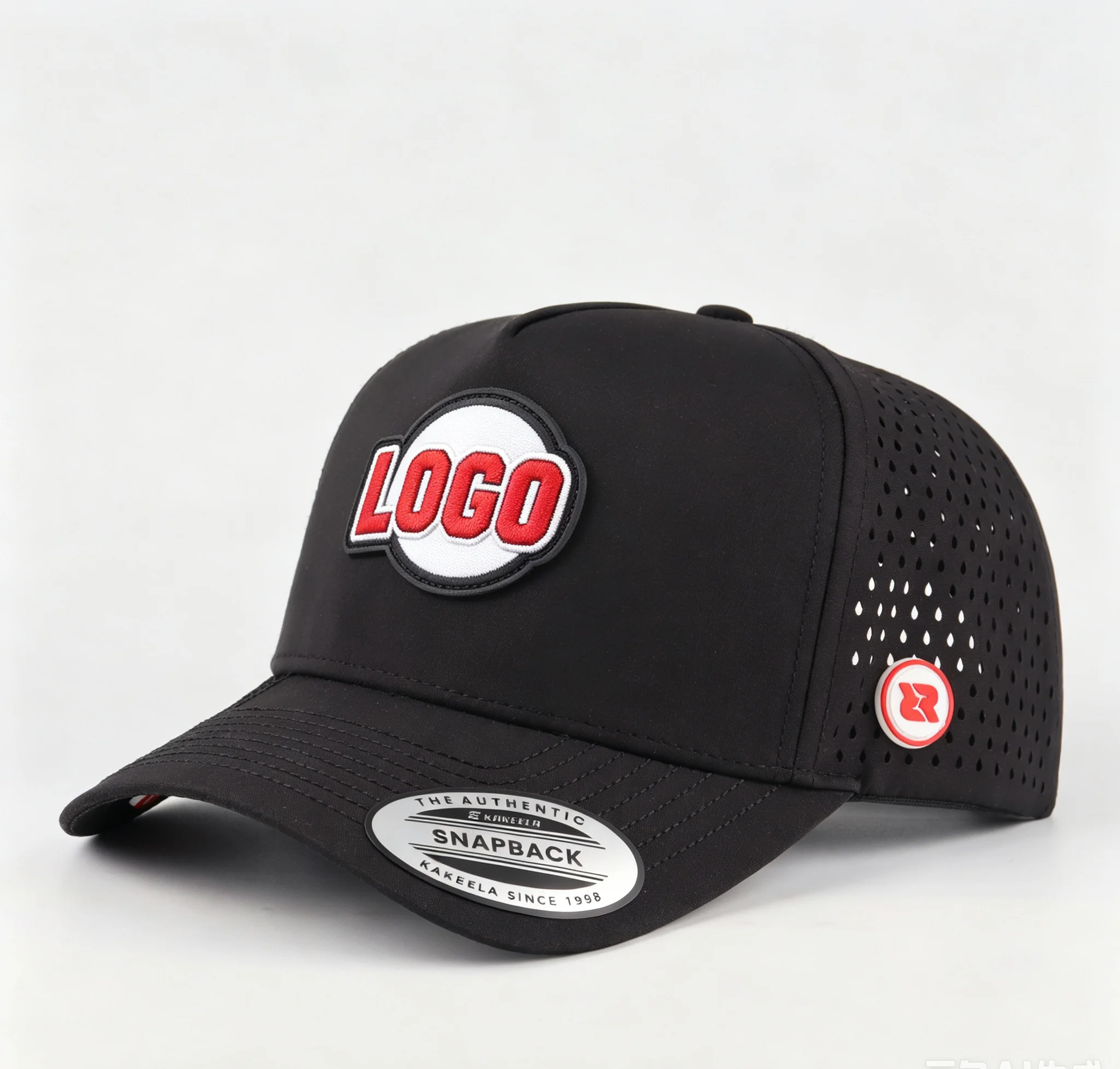 Custom Wholesale Golf Caps mid Crown Structured Waterproof Finish Rubber Patch Branded High-Quality Golf Hats