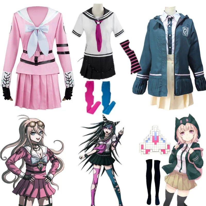 

2023 Anime Danganronpa Nanami ChiaKi Cosplay Costume Ibuki Mioda Miu Iruma Dress Uniform Jacket Sailor Skirt Halloween Clothing