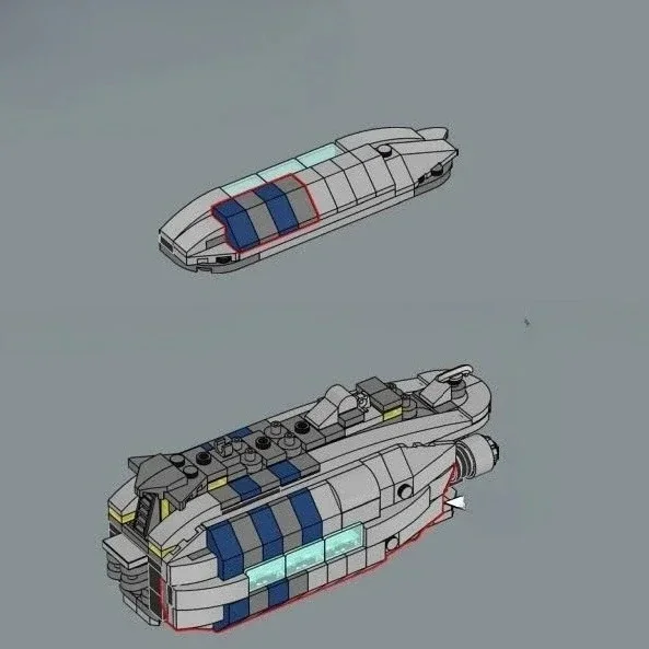 MOC Star Invisible Hand Spaceship Building Blocks Sets Compatible with Legoed Particles Suitable for Birthday Gifts - view 3