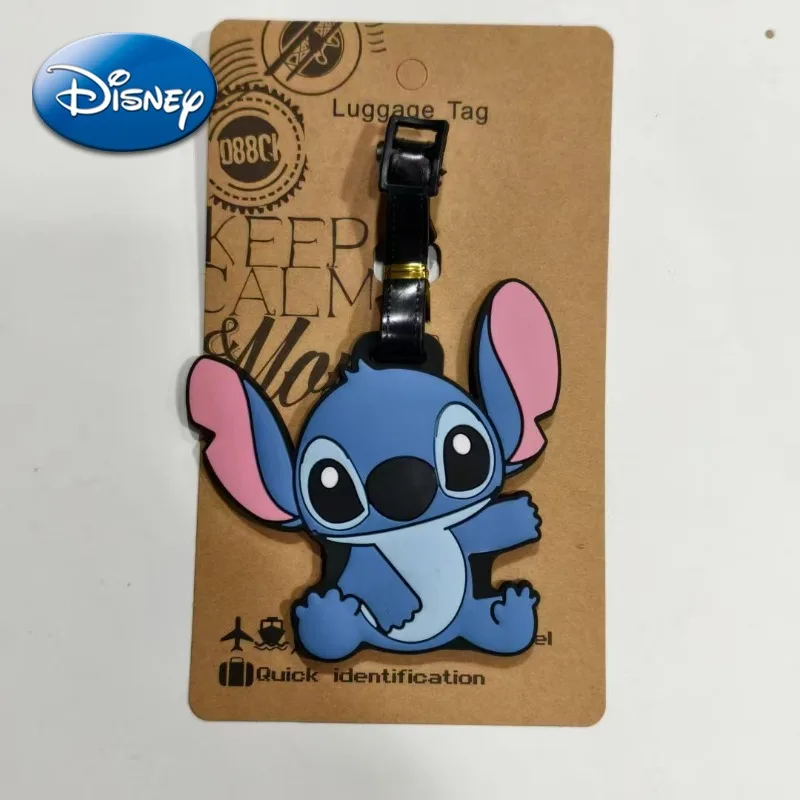

Disney Stitch Scrump Luggage Tag Cartoon Anime Figure Suitcase Tag Travel Accessories PVC Baggage Holder Label Bag Pendant Gifts
