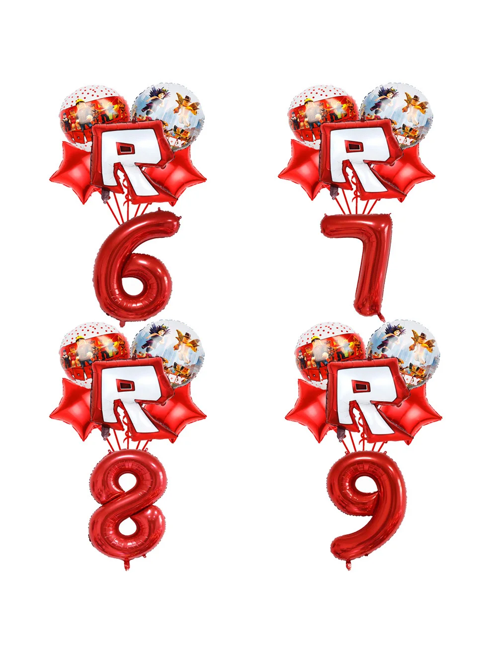 Roblox – ballons en aluminium sur le thème du jeu, décorations de fête d'anniversaire pour enfants, ensemble de ballons en aluminium avec chiffres de jeu de dessin animé, fournitures de fête DIY