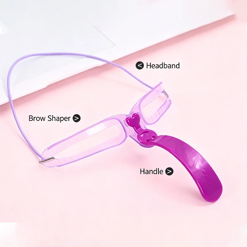 Wearable Eyebrow Stencil Kit 8 Styles Reusable 2-in-1 Brow Shaper Template Hands-Free Symmetrical Brow Makeup Drawing Tool Setss