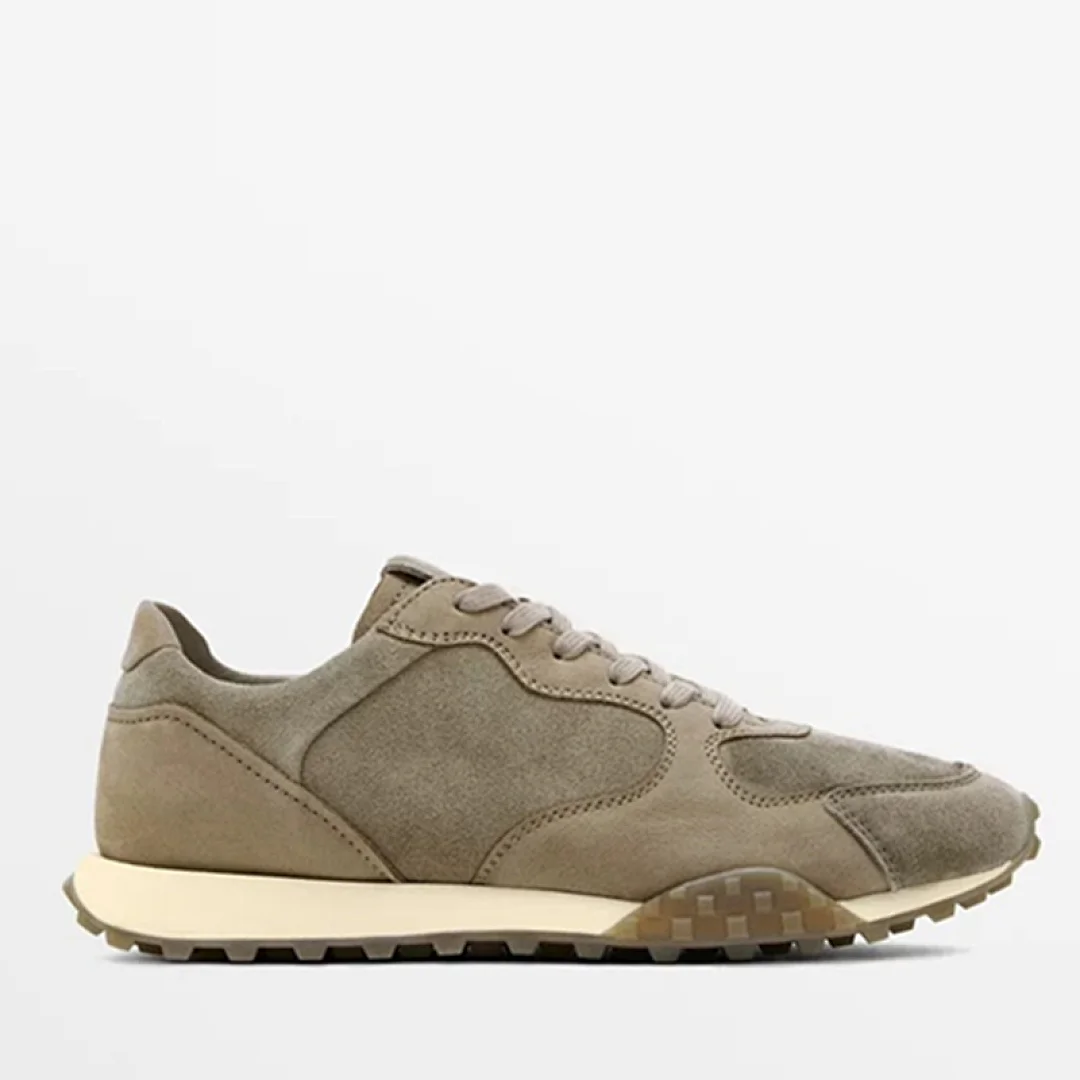 

Maxdutti British minimalist khaki New Shoes For Man Genuine Leather Patchwork Men's Sneakers And Casual Shoes Male sneakers