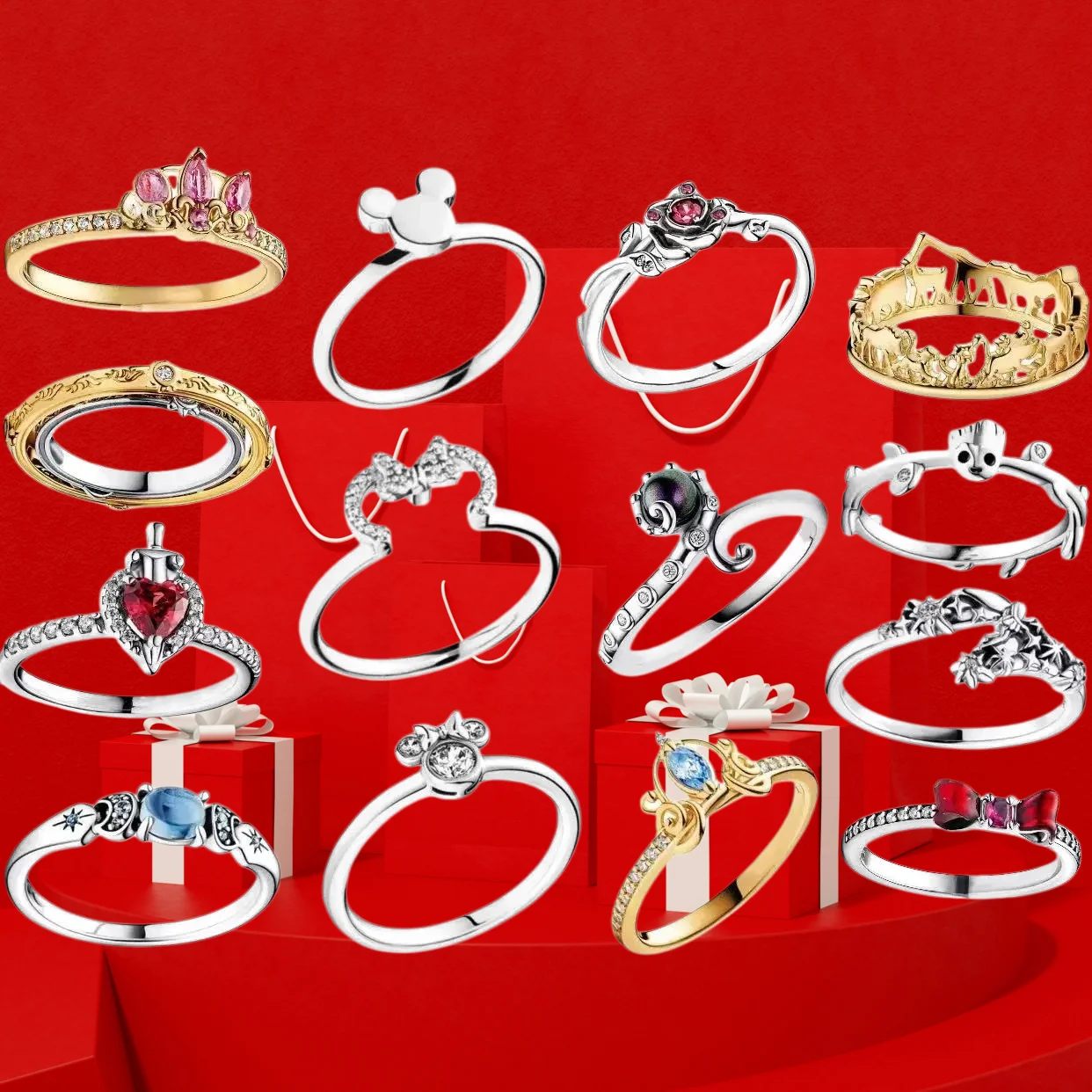 Best selling 925% pure silver temperament Minnie heart shaped princess crown for ladies DIY fine exquisite gift
