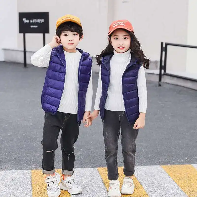 OLEKID 2024 Autumn Winter Children Vest Hooded Boy Sleeveless Jacket 2-12 Years Kid Teenage Girls Outwear Toddler Baby Waistcoat