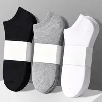 3pcs Low Cut Men Socks Solid Color Black White Gray Breathable Cotton Sports Socks Male Short Socks Women Invisible Comfortable