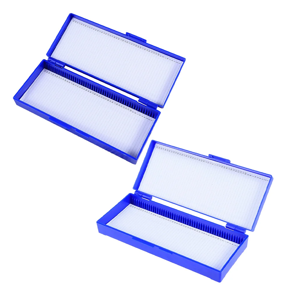 

2Pcs Slide Boxes Microscope Glass Slide Storage Boxes Sturdy Design Portable for Medical Laboratory Use Laboratory Supply